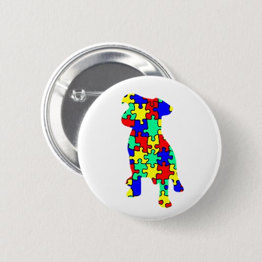 Autismus-Begleiter-Hundeknopf Button (Vorne & Hinten)