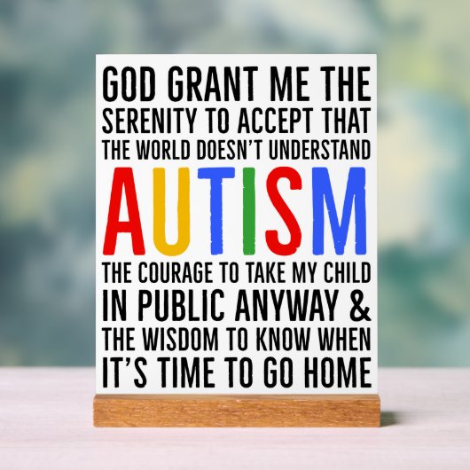 Autismus Behalte oder entwirft eigene Acrylschild (Neutral)