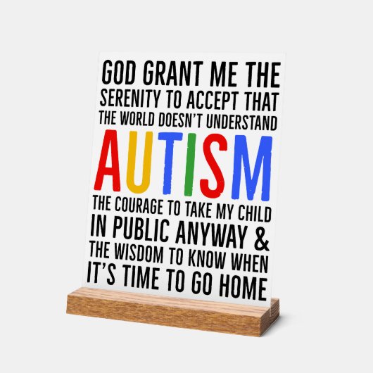 Autismus Behalte oder entwirft eigene Acrylschild (Winkel)