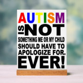 Autismus Behalte oder entwirft eigene Acrylschild (Neutral)