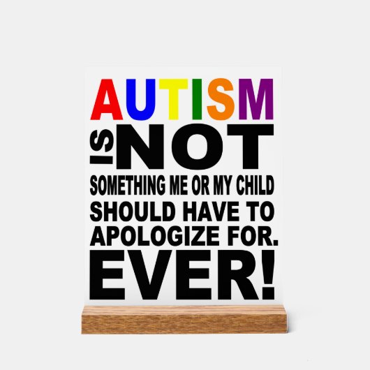 Autismus Behalte oder entwirft eigene Acrylschild (Vorderseite)