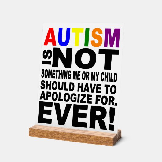 Autismus Behalte oder entwirft eigene Acrylschild (Winkel)