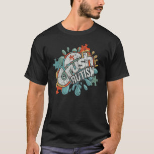 Autismus besiegen Retro Vintage Autismus-Bewusstse T-Shirt