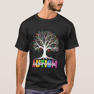 Autismus-Bewusstsein 2025 Bunter Baum Unterstützun T-Shirt
