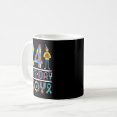 Autismus-Bewusstsein 24. Geburtstag Junge Puzzlete Kaffeetasse (Vorderseite Links)