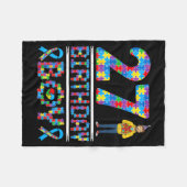 Autismus-Bewusstsein 27. Geburtstag Junge Puzzlete Fleecedecke (Vorderseite (Horizontal))