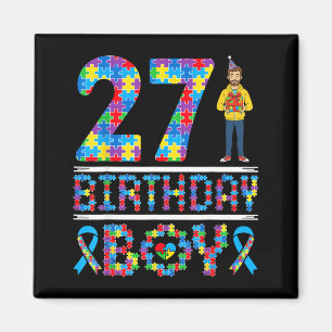 Autismus-Bewusstsein 27. Geburtstag Junge Puzzlete Magnet