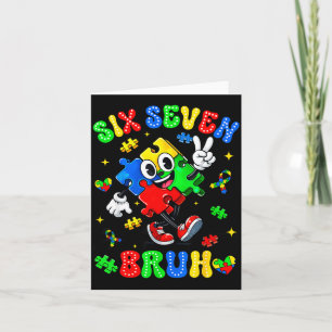 Autismus-Bewusstsein 67 sechs sieben bruh Puzzle J Karte