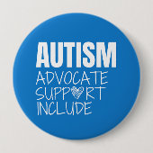 Autismus Bewusstsein. Advokat.support.include. But Button (Vorderseite)