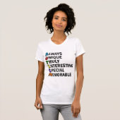 Autismus Bewusstsein Akrostisches Niedliches Regen T-Shirt (Vorne ganz)