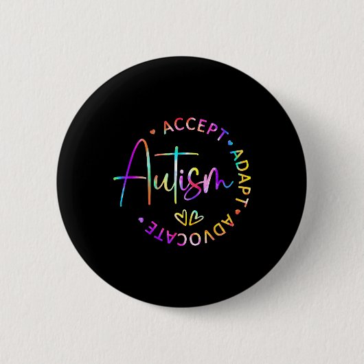 Autismus Bewusstsein Akzeptanz Adapt Advocate Auti Button (Vorderseite)