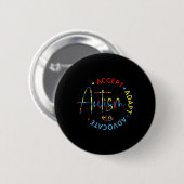 Autismus Bewusstsein Akzeptanz Adapt Advocate Auti Button (Vorne & Hinten)