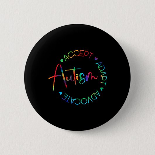 Autismus Bewusstsein Akzeptanz Adapt Advocate Auti Button (Vorderseite)