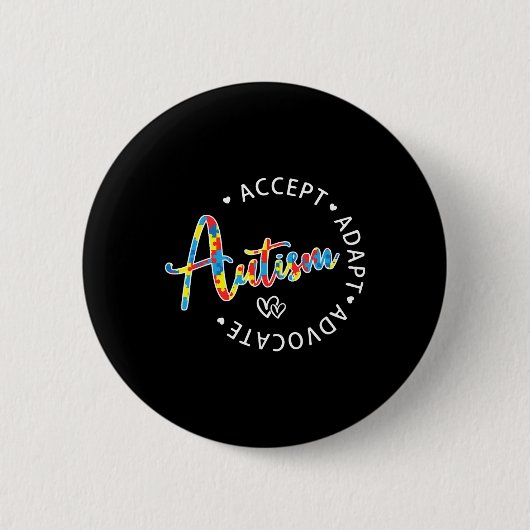Autismus Bewusstsein Akzeptanz Adapt Advocate Auti Button (Vorderseite)