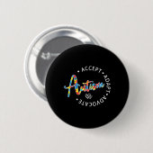 Autismus Bewusstsein Akzeptanz Adapt Advocate Auti Button (Vorne & Hinten)