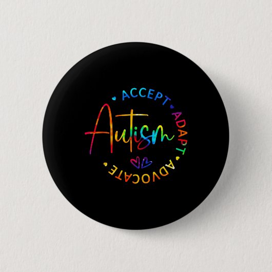 Autismus Bewusstsein Akzeptanz Adapt Advocate Auti Button (Vorderseite)