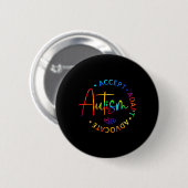 Autismus Bewusstsein Akzeptanz Adapt Advocate Auti Button (Vorne & Hinten)