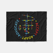 Autismus Bewusstsein Akzeptanz Adapt Advocate Auti Fleecedecke (Vorderseite (Horizontal))
