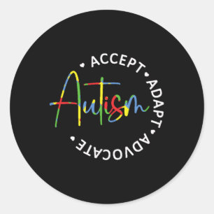 Autismus Bewusstsein Akzeptanz Adaption Advocate L Runder Aufkleber