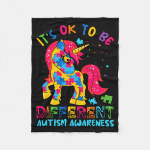 Autismus-Bewusstsein Akzeptanz Einhorn Es ist okay Fleecedecke