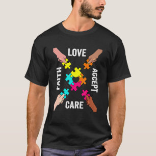 Autismus-Bewusstsein Akzeptanz Farbige Puzzleteile T-Shirt