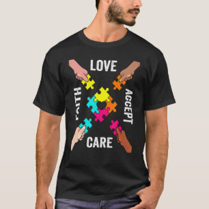 Autismus-Bewusstsein Akzeptanz Farbige Puzzleteile T-Shirt