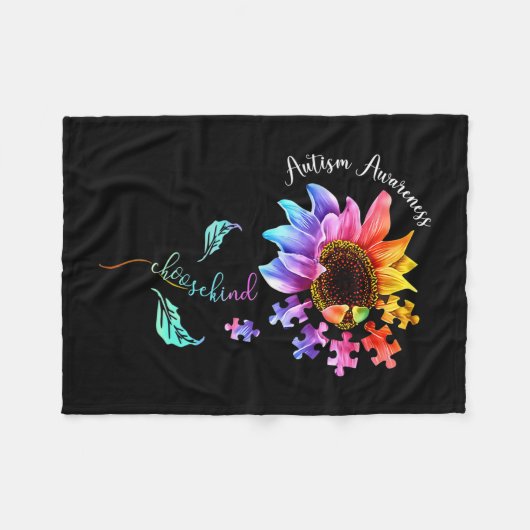 Autismus Bewusstsein Akzeptanz Frauen Mama Lehreri Fleecedecke (Vorderseite (Horizontal))