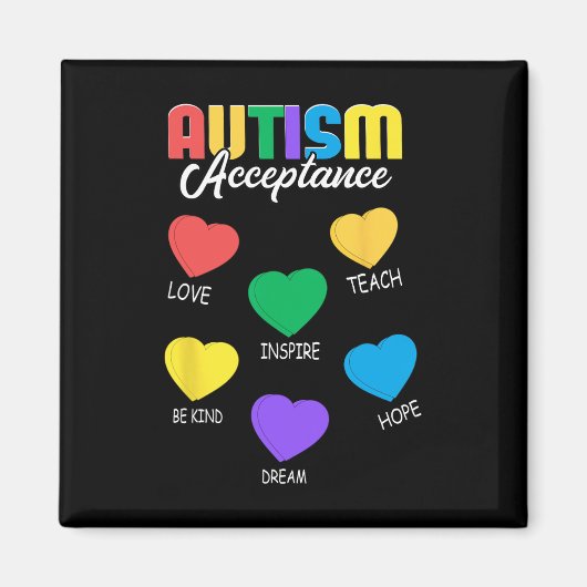 Autismus Bewusstsein Akzeptanz Herz Männer Frauen Magnet (Vorne)