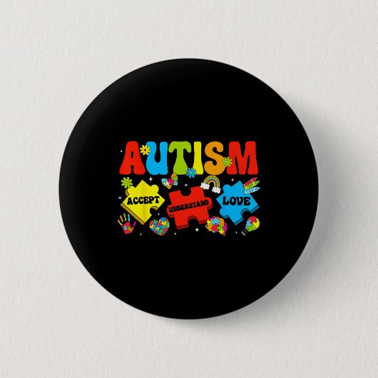 Autismus Bewusstsein Akzeptanz Liebe Puzzles Au Button (Vorderseite)