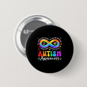 Autismus-Bewusstsein-Akzeptanz-Regenbogen-Unendlic Button (Vorne & Hinten)