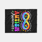 Autismus-Bewusstsein-Akzeptanz-Regenbogen-Unendlic Fleecedecke (Vorderseite (Horizontal))