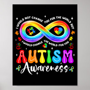 Autismus-Bewusstsein-Akzeptanz-Regenbogen-Unendlic Poster