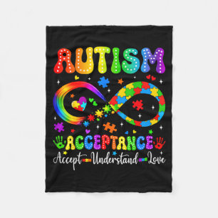 Autismus-Bewusstsein-Akzeptanz-Shirt-Unendlichkeit Fleecedecke
