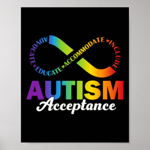 Autismus-Bewusstsein-Akzeptanz-Shirt-Unendlichkeit Poster