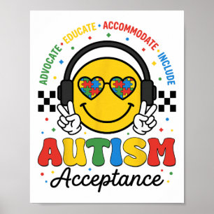Autismus-Bewusstsein Akzeptanz Sonderpädagogik Leh Poster