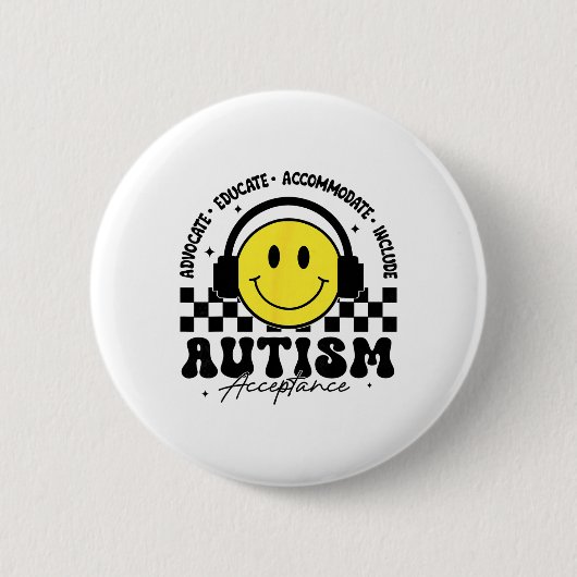 Autismus-Bewusstsein-Akzeptanz-Sonderschullehrer Button (Vorderseite)