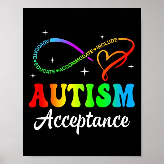 Autismus Bewusstsein Akzeptanz Unendlichkeit Symbo Poster (Vorne)