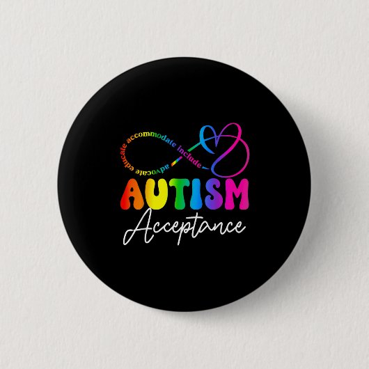 Autismus-Bewusstsein-Akzeptanz-Unendlichkeitssymbo Button (Vorderseite)