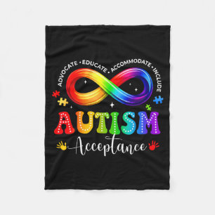 Autismus-Bewusstsein-Akzeptanz-Unendlichkeitssymbo Fleecedecke