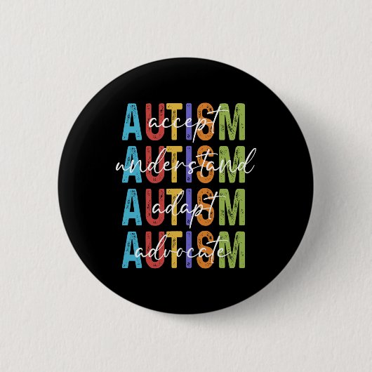 Autismus Bewusstsein Akzeptanz verstehen Adapt Adv Button (Vorderseite)