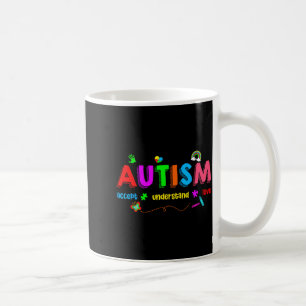Autismus-Bewusstsein akzeptiere verstehe Lehrer Mä Kaffeetasse
