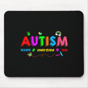 Autismus-Bewusstsein akzeptiere verstehe Lehrer Mä Mousepad