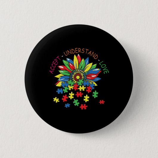 Autismus-Bewusstsein Akzeptiere Verstehe Liebe Asd Button (Vorderseite)