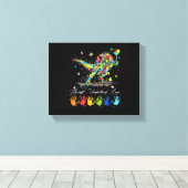 Autismus Bewusstsein Akzeptieren Liebe Dinosaurier Leinwanddruck (Insitu (Holzboden))