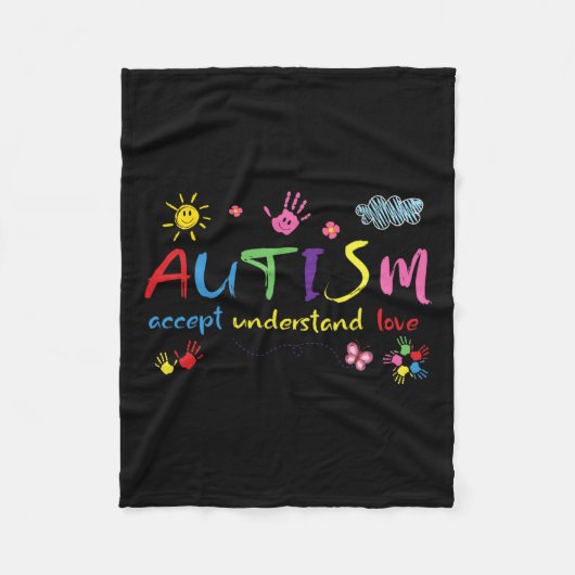 Autismus Bewusstsein akzeptieren Liebe verstehen M Fleecedecke (Vorderseite)