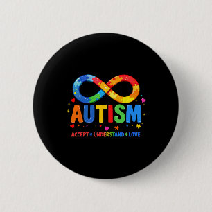 Autismus-Bewusstsein Akzeptieren Verstehen Liebe A Button