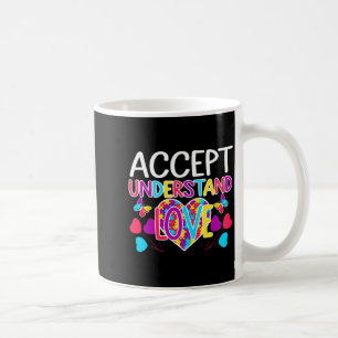 Autismus-Bewusstsein Akzeptieren Verstehen Liebe A Kaffeetasse