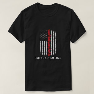 Autismus-Bewusstsein Amerikanische Flagge Einheit T-Shirt