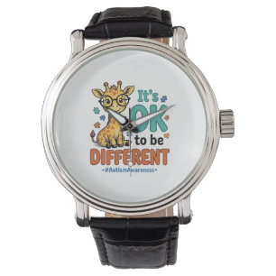 Autismus-Bewusstsein Anders Giraffe Vintage-Shirt_ Armbanduhr