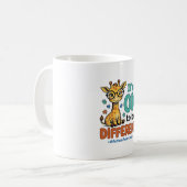 Autismus-Bewusstsein Anders Giraffe Vintage-Shirt_ Kaffeetasse (Vorderseite Links)